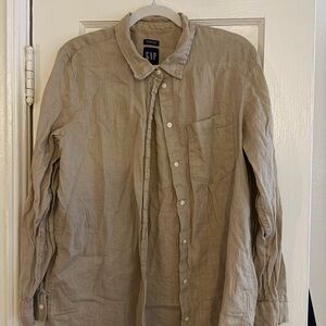 GAP Neutral Beige Button-Up Shirt